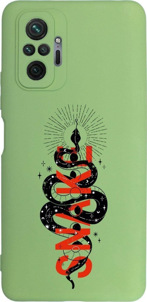 Xiaomi Redmi Note 10 Pro Uyumlu Snake Desenli Premium Silikonlu Lansman Telefon Kılıfı