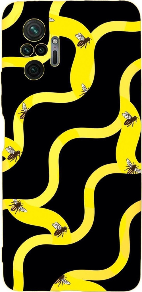 Xiaomi Redmi Note 10 Pro Uyumlu Wavy Bee Desenli Premium Silikonlu Lansman Telefon Kılıfı