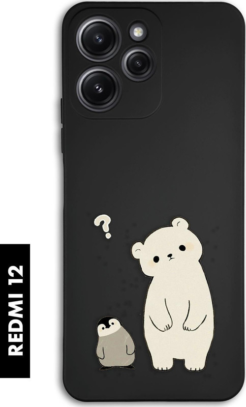 Xiaomi Redmi 12 Uyumlu Penguen Ve Ayıcık Desenli Premium Silikonlu Lansman Telefon Kılıfı
