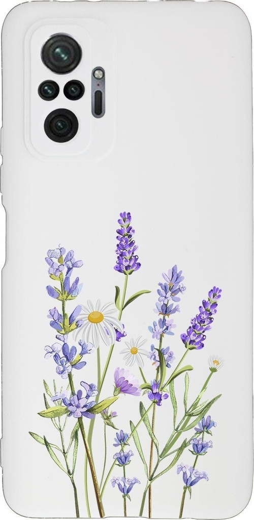 Xiaomi Redmi Note 10 Pro Uyumlu Lavender Desenli Premium Silikonlu Lansman Telefon Kılıfı