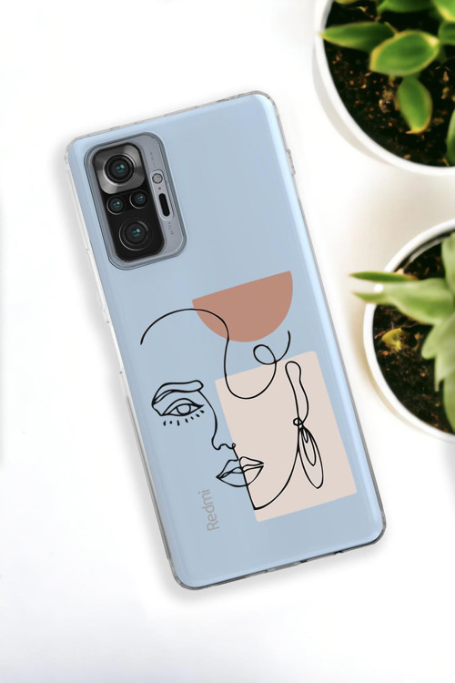 Xiaomi Redmi Note 10 Pro Uyumlu Women Art Desenli Premium Silikonlu Şeffaf Telefon Kılıfı