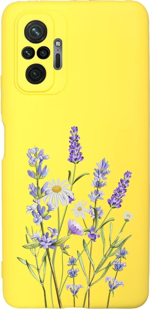 Xiaomi Redmi Note 10 Pro Uyumlu Lavender Desenli Premium Silikonlu Lansman Telefon Kılıfı