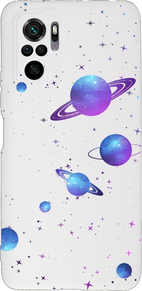 Xiaomi Redmi Note 10 Uyumlu Galaxy And Stars Desenli Premium Silikonlu Lansman Telefon Kılıfı