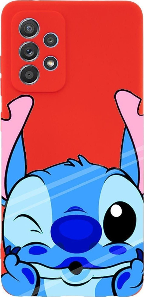 Samsung A23 Uyumlu Stitch Desenli Premium Silikonlu Lansman Telefon Kılıfı