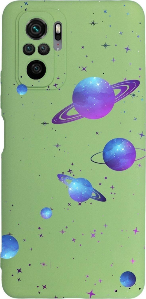 Xiaomi Redmi Note 10 Uyumlu Galaxy And Stars Desenli Premium Silikonlu Lansman Telefon Kılıfı