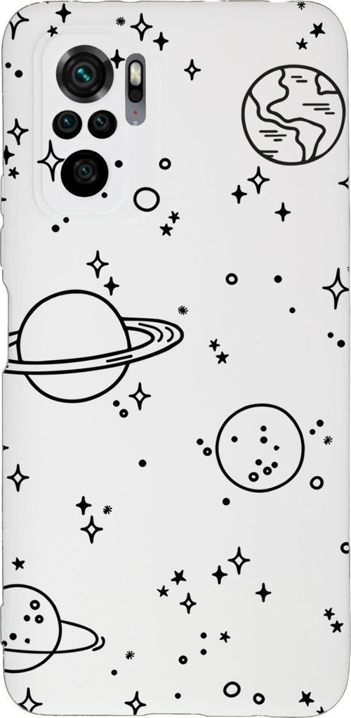 Xiaomi Redmi Note 10 Uyumlu Galaxy Desenli Premium Silikonlu Lansman Telefon Kılıfı
