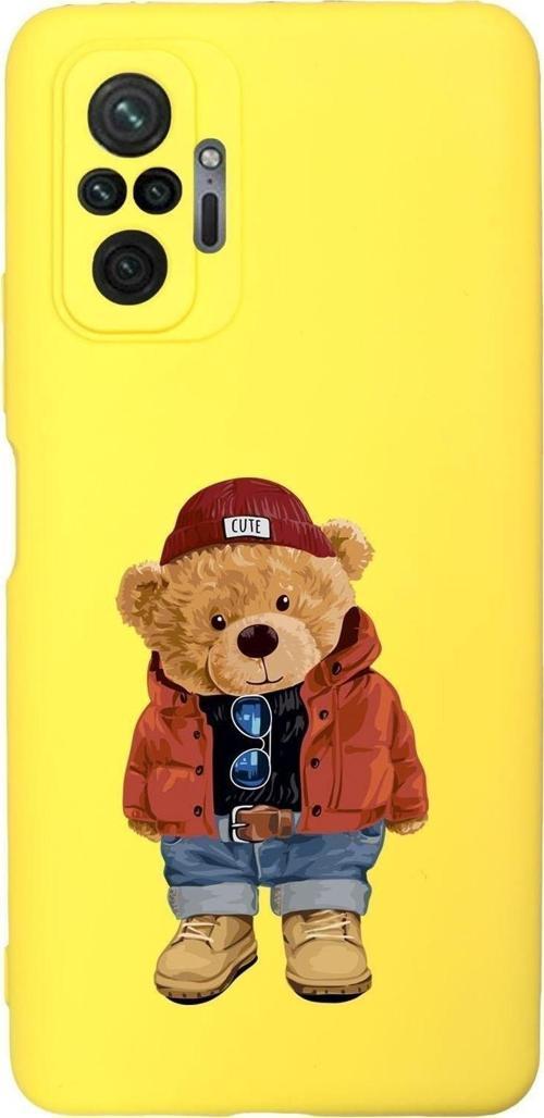 Xiaomi Redmi Note 10 Pro Uyumlu Teddy Bear Desenli Premium Silikonlu Lansman Telefon Kılıfı