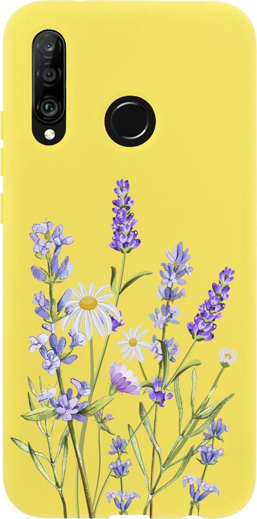 Huawei P30 Lite Lavender Premium Silikonlu Sarı Telefon Kılıfı