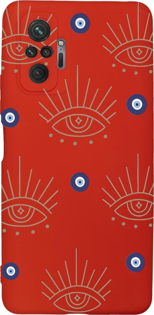 Xiaomi Redmi Note 10 Pro Uyumlu Evil Eye Desenli Premium Silikonlu Telefon Kılıfı