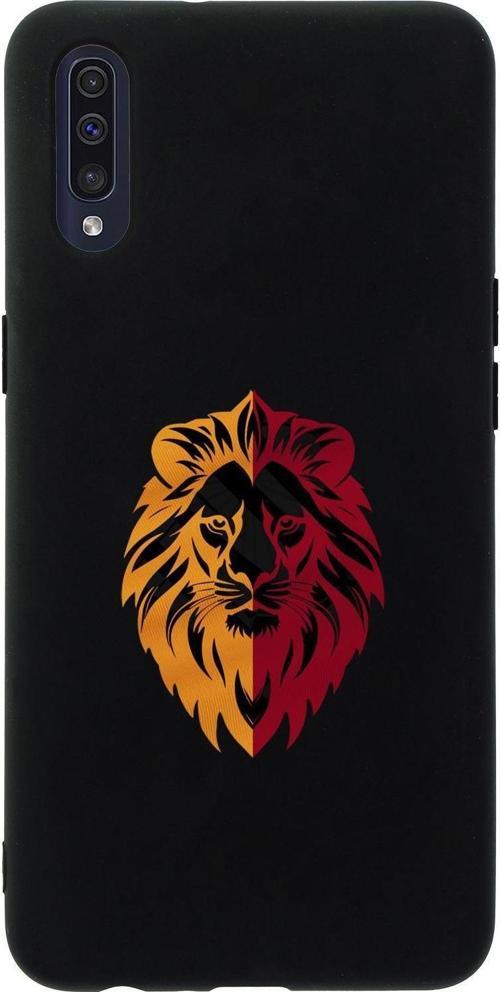 Samsung A30S Uyumlu Sarı Kırmızı Aslan Desenli Premium Silikonlu Telefon Kılıfı