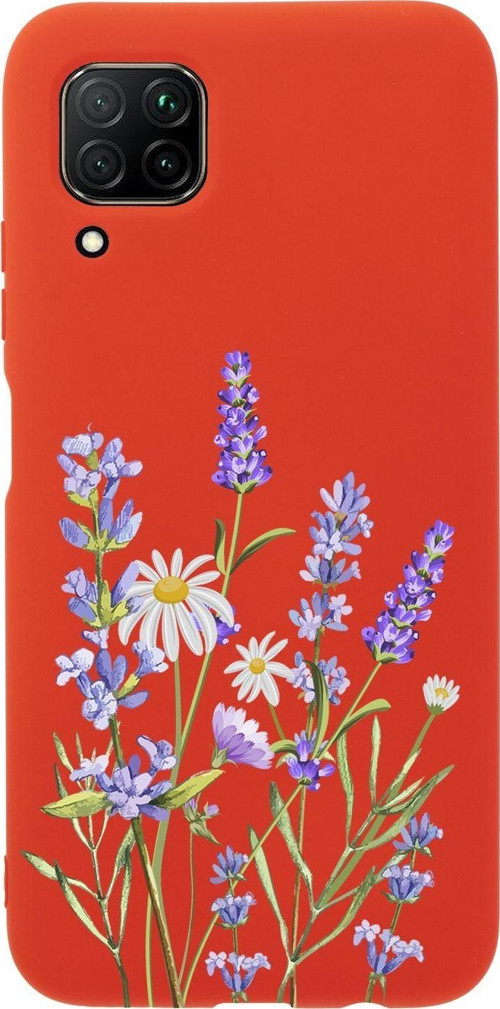 Huawei P40 Lite Lavender Premium Silikonlu Kırmızı Telefon Kılıfı