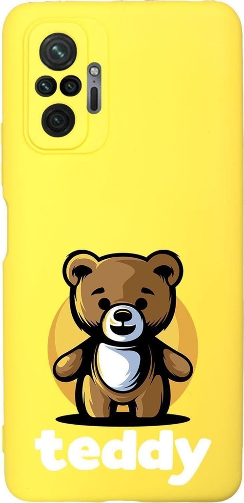 Xiaomi Redmi Note 10 Pro Uyumlu Teddy Desenli Premium Silikonlu Lansman Telefon Kılıfı