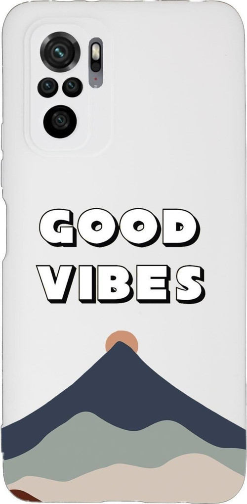 Xiaomi Redmi Note 10 Uyumlu Good Vibes Desenli Premium Silikonlu Lansman Telefon Kılıfı
