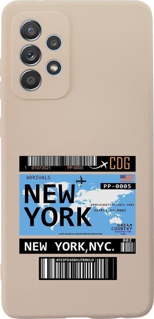 Samsung A23 Uyumlu New York Desenli Premium Silikonlu Lansman Telefon Kılıfı