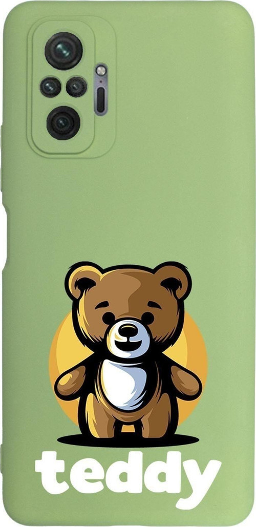 Xiaomi Redmi Note 10 Pro Uyumlu Teddy Desenli Premium Silikonlu Lansman Telefon Kılıfı