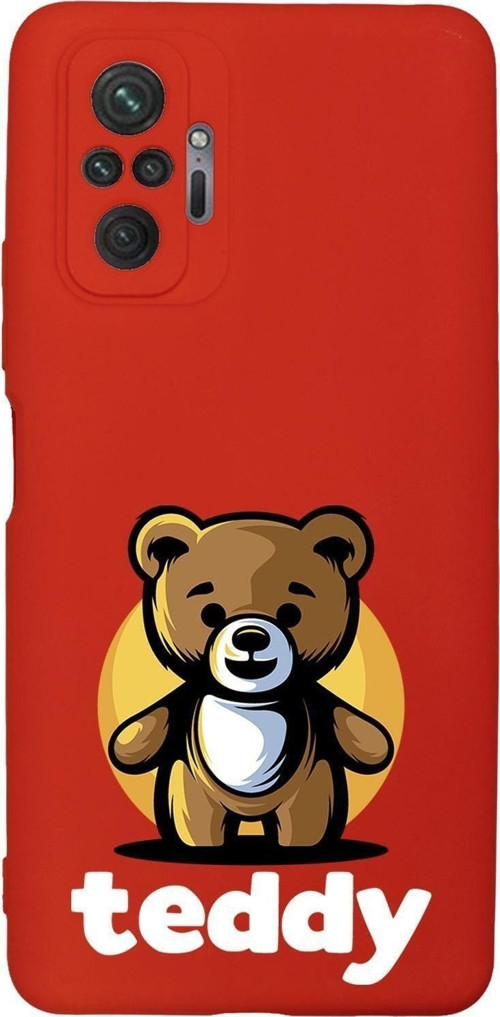 Xiaomi Redmi Note 10 Pro Uyumlu Teddy Desenli Premium Silikonlu Lansman Telefon Kılıfı