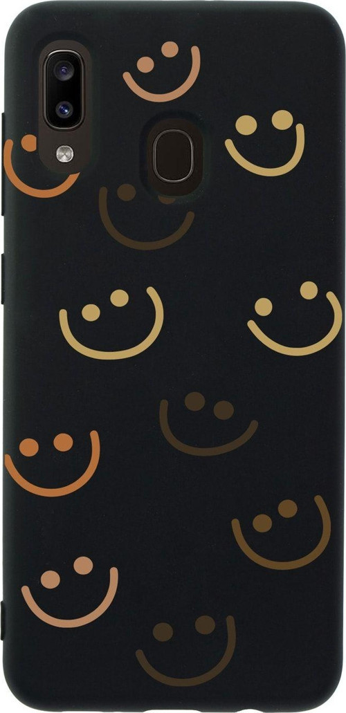 Samsung A30 Uyumlu Smile Premium Silikonlu Siyah Telefon Kılıfı