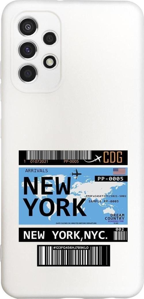 Samsung A23 Uyumlu New York Desenli Premium Silikonlu Lansman Telefon Kılıfı