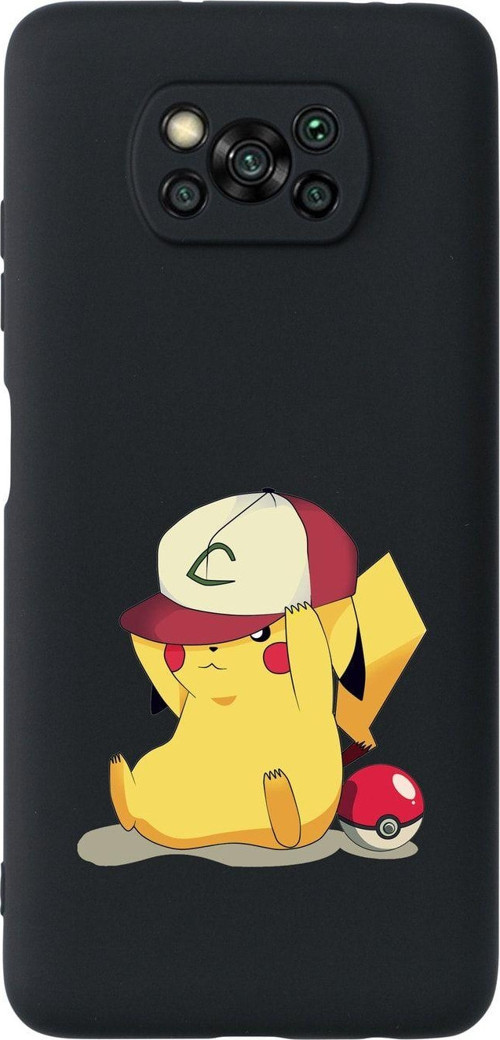 Poco X3 Pokemon Premium Silikonlu Siyah Telefon Kılıfı
