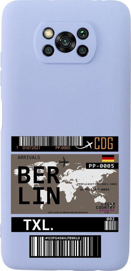 Poco X3 Berlin Premium Silikonlu Lila Telefon Kılıfı