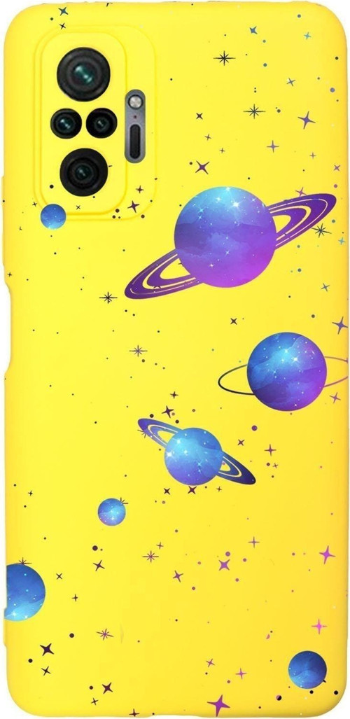 Xiaomi Redmi Note 10 Pro Uyumlu Galaxy And Stars Desenli Premium Silikonlu Lansman Telefon Kılıfı