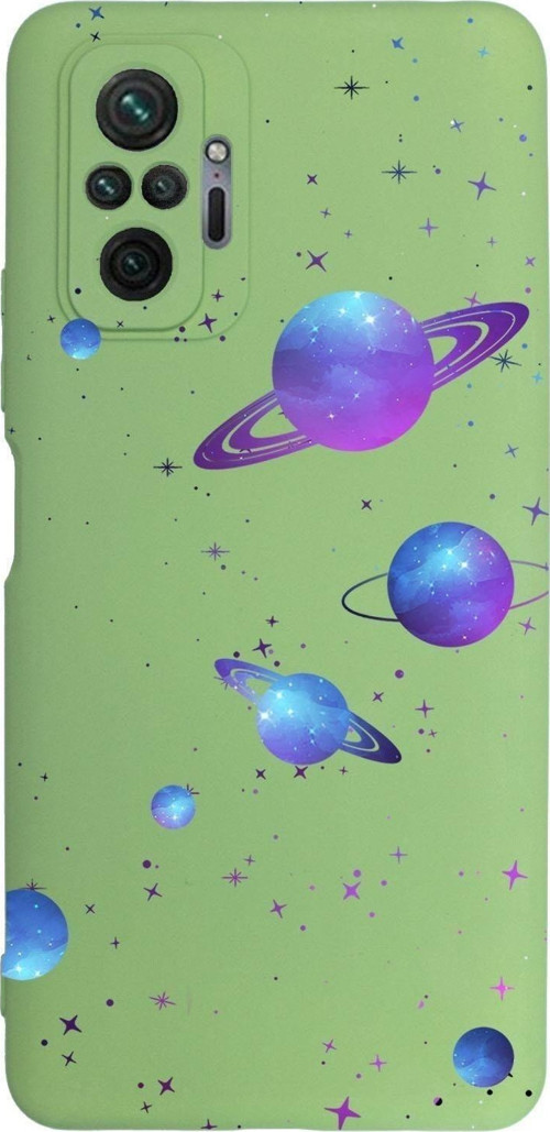 Xiaomi Redmi Note 10 Pro Uyumlu Galaxy And Stars Desenli Premium Silikonlu Lansman Telefon Kılıfı
