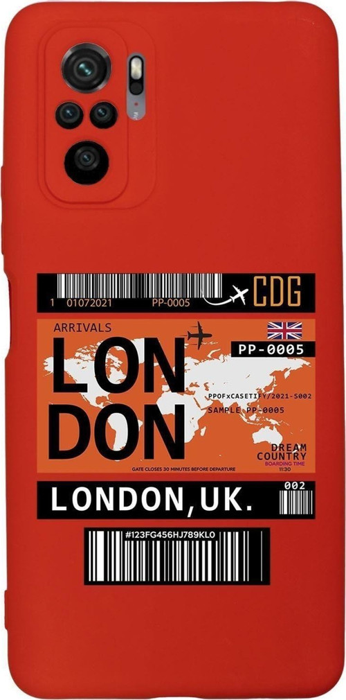 Xiaomi Redmi Note 10 Uyumlu London Ticket Desenli Premium Silikonlu Lansman Telefon Kılıfı
