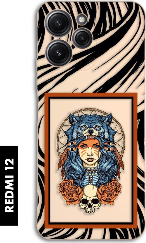 Xiaomi Redmi 12 Uyumlu Warrior Woman Desenli Premium Silikonlu Lansman Telefon Kılıfı