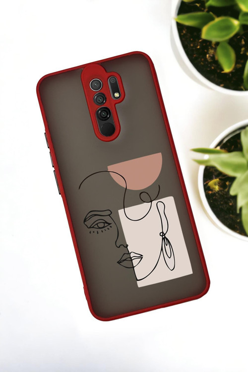 Xiaomi Redmi 9 Uyumlu Women Art Desenli Buzlu Şeffaf Lüx Telefon Kılıfı