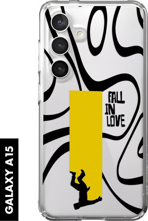 Samsung A25 Uyumlu Fall In Love Desenli Premium Silikonlu Şeffaf Telefon Kılıfı