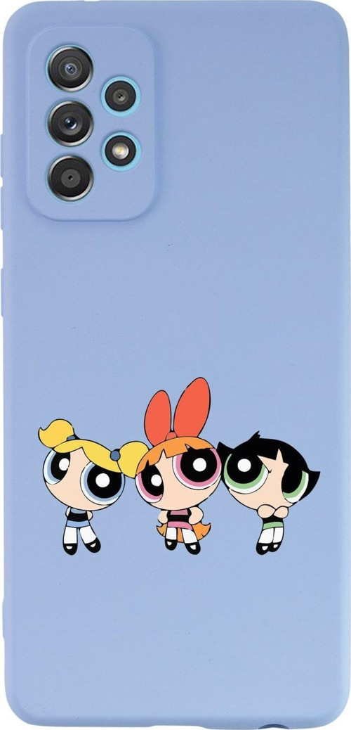 Samsung A52 Powerpuff Girl Premium Silikonlu Lila Telefon Kılıfı