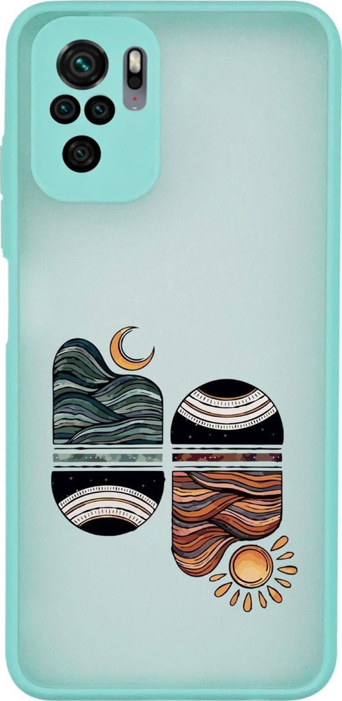 Xiaomi Redmi Note 10S Uyumlu Sunset Wave Desenli Kamera Korumalı Buzlu Şeffaf Lüx Telefon Kılıfı