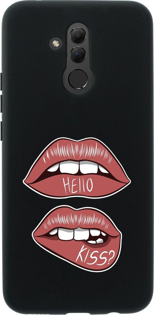 Huawei Mate 20 Lite Hello Kiss Premium Silikonlu Siyah Telefon Kılıfı