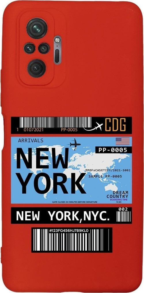 Xiaomi Redmi Note 10 Pro Max Uyumlu New York Ticket Desenli Premium Silikonlu Lansman Telefon Kılıfı