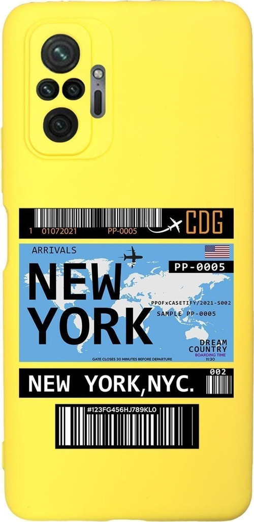 Xiaomi Redmi Note 10 Pro Max Uyumlu New York Ticket Desenli Premium Silikonlu Lansman Telefon Kılıfı