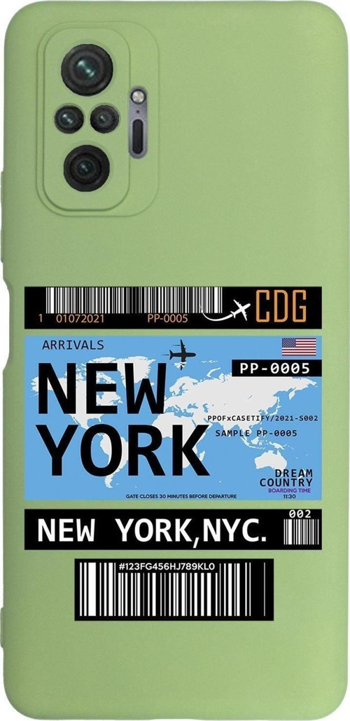 Xiaomi Redmi Note 10 Pro Max Uyumlu New York Ticket Desenli Premium Silikonlu Lansman Telefon Kılıfı
