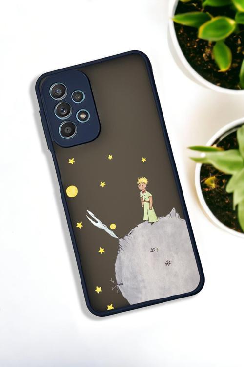 Samsung A33 Uyumlu Küçük Prens Desenli Buzlu Şeffaf Lüx Telefon Kılıfı