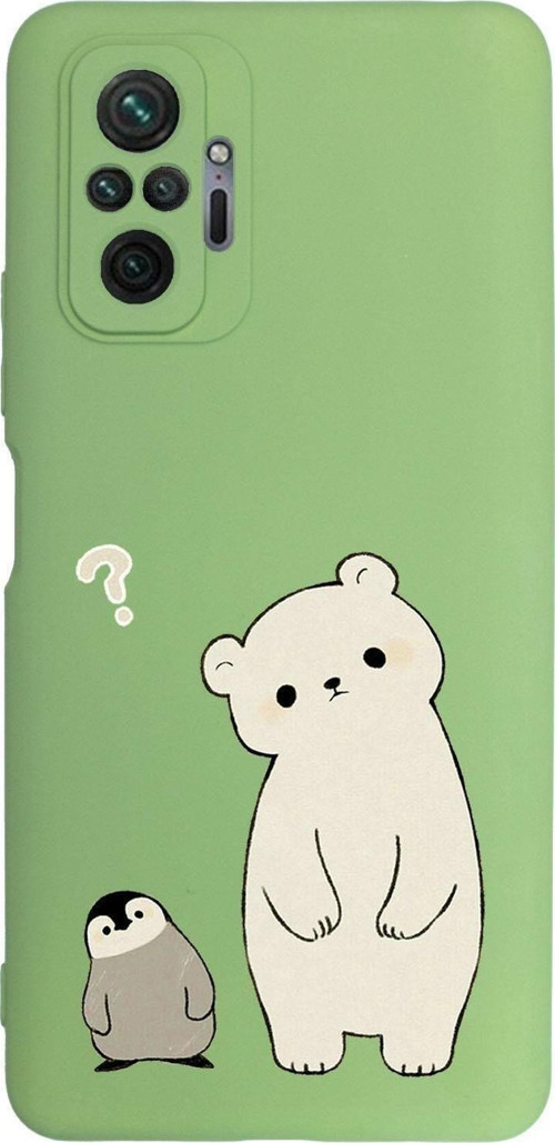 Xiaomi Redmi Note 10 Pro Max Uyumlu Penguen Ayıcık Desenli Premium Silikonlu Lansman Telefon Kılıfı