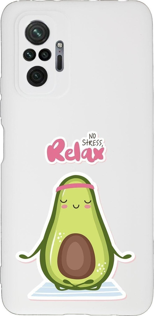 Xiaomi Redmi Note 10 Pro Max Uyumlu Relax Avocado Desenli Premium Silikonlu Lansman Telefon Kılıfı