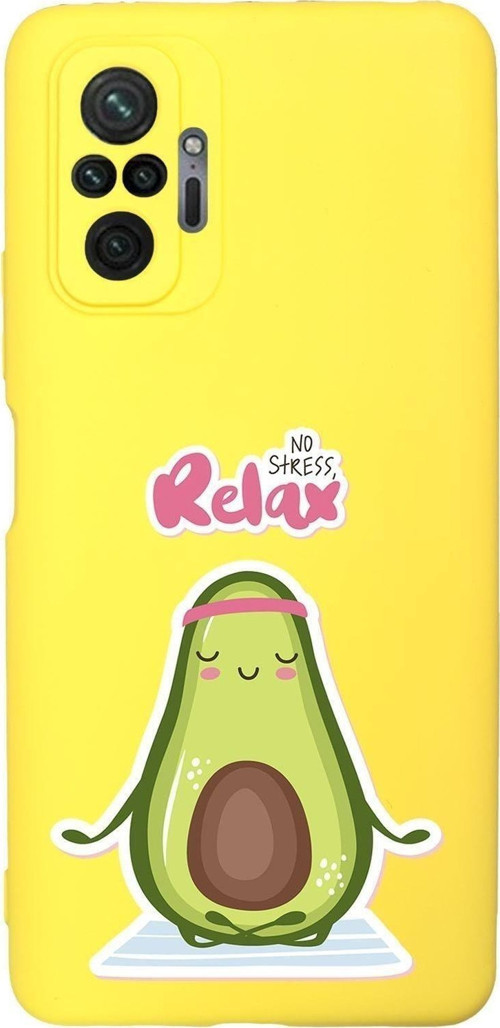 Xiaomi Redmi Note 10 Pro Max Uyumlu Relax Avocado Desenli Premium Silikonlu Lansman Telefon Kılıfı