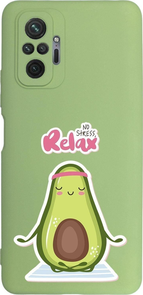 Xiaomi Redmi Note 10 Pro Max Uyumlu Relax Avocado Desenli Premium Silikonlu Lansman Telefon Kılıfı
