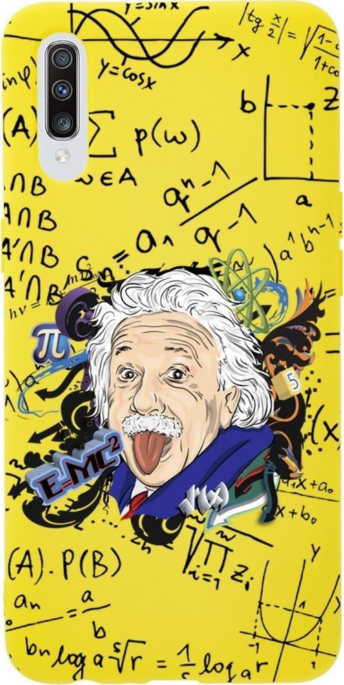Samsung A70 Einstein In Formula Desenli Premium Silikonlu Telefon Kılıfı