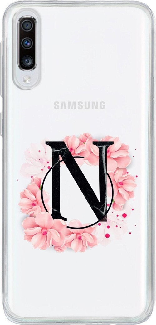 Samsung A70 Uyumlu Beyaz Desenli Kılıf