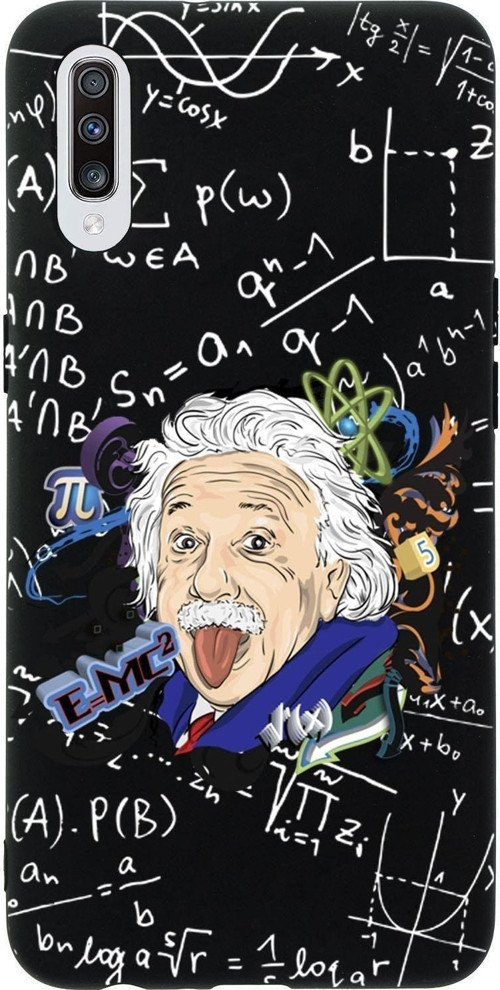 Samsung A70 Einstein In Formula Desenli Premium Silikonlu Telefon Kılıfı
