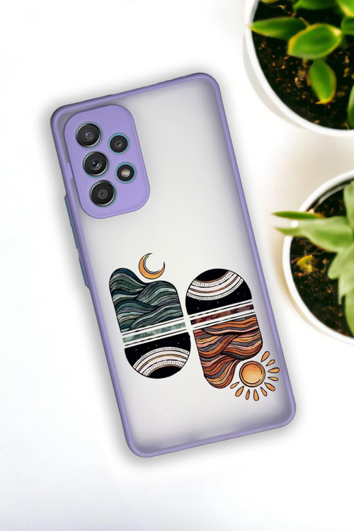 Samsung A53 Uyumlu Sunset Wave Desenli Buzlu Şeffaf Lüx Telefon Kılıfı