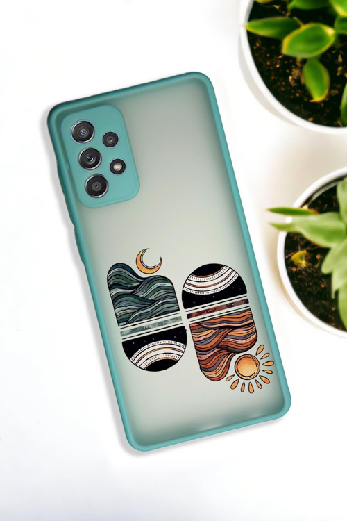 Samsung A53 Uyumlu Sunset Wave Desenli Buzlu Şeffaf Lüx Telefon Kılıfı