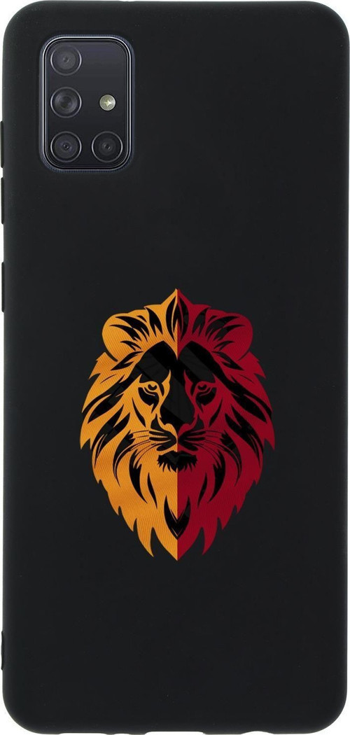 Samsung A71 Uyumlu Sarı Kırmızı Aslan Desenli Premium Silikonlu Telefon Kılıfı
