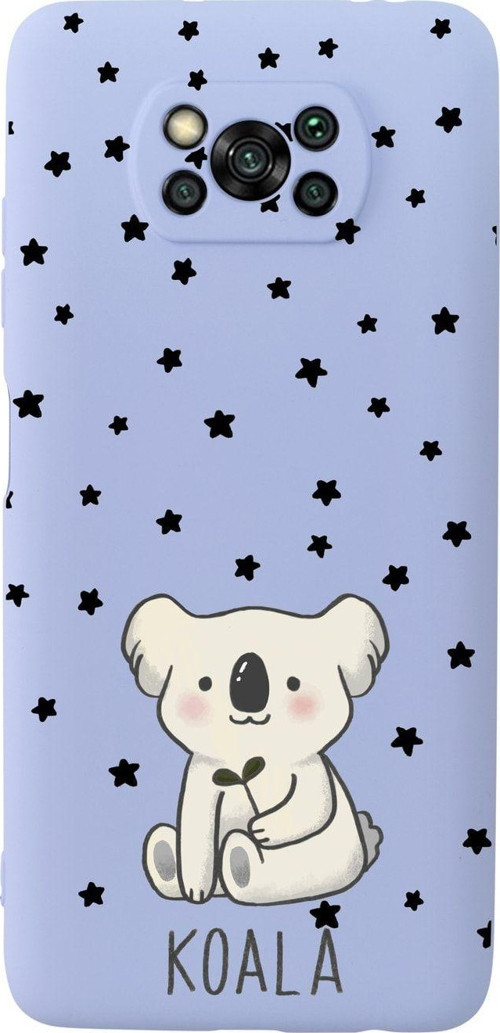 Poco X3 Koala Premium Silikonlu Lila Telefon Kılıfı
