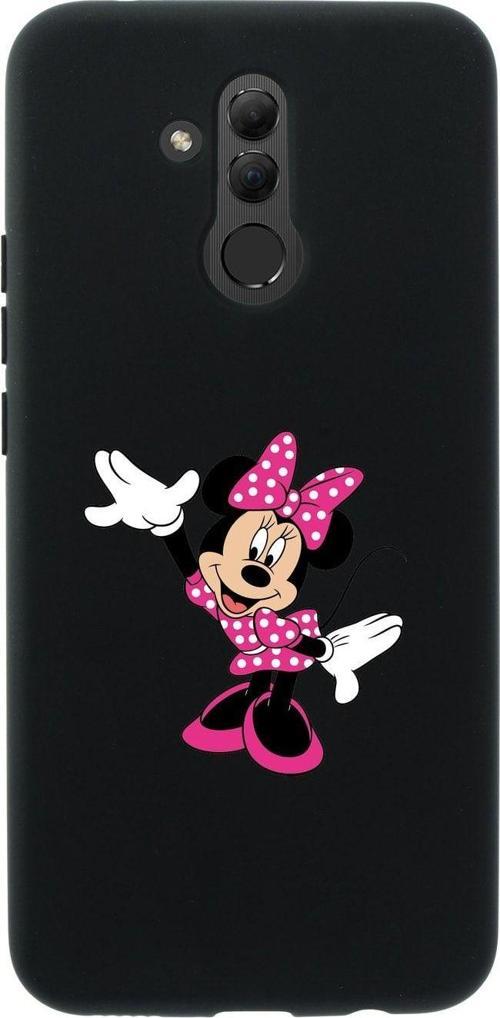 Huawei Mate 20 Lite Minnie Mouse Premium Silikonlu Siyah Telefon Kılıfı