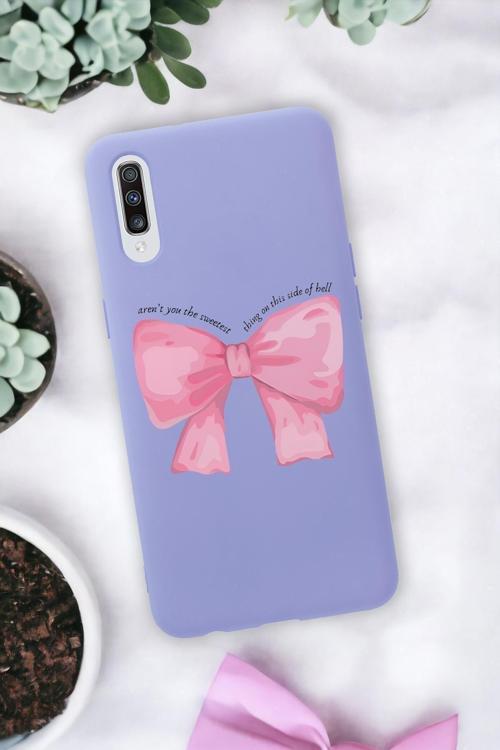 Samsung A70 Uyumlu Pembe Kurdele Premium Silikonlu Telefon Kılıfı
